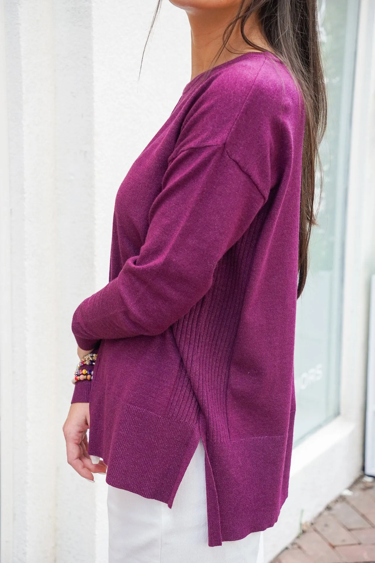 Perfectly Cozy Sweater In Burgundy