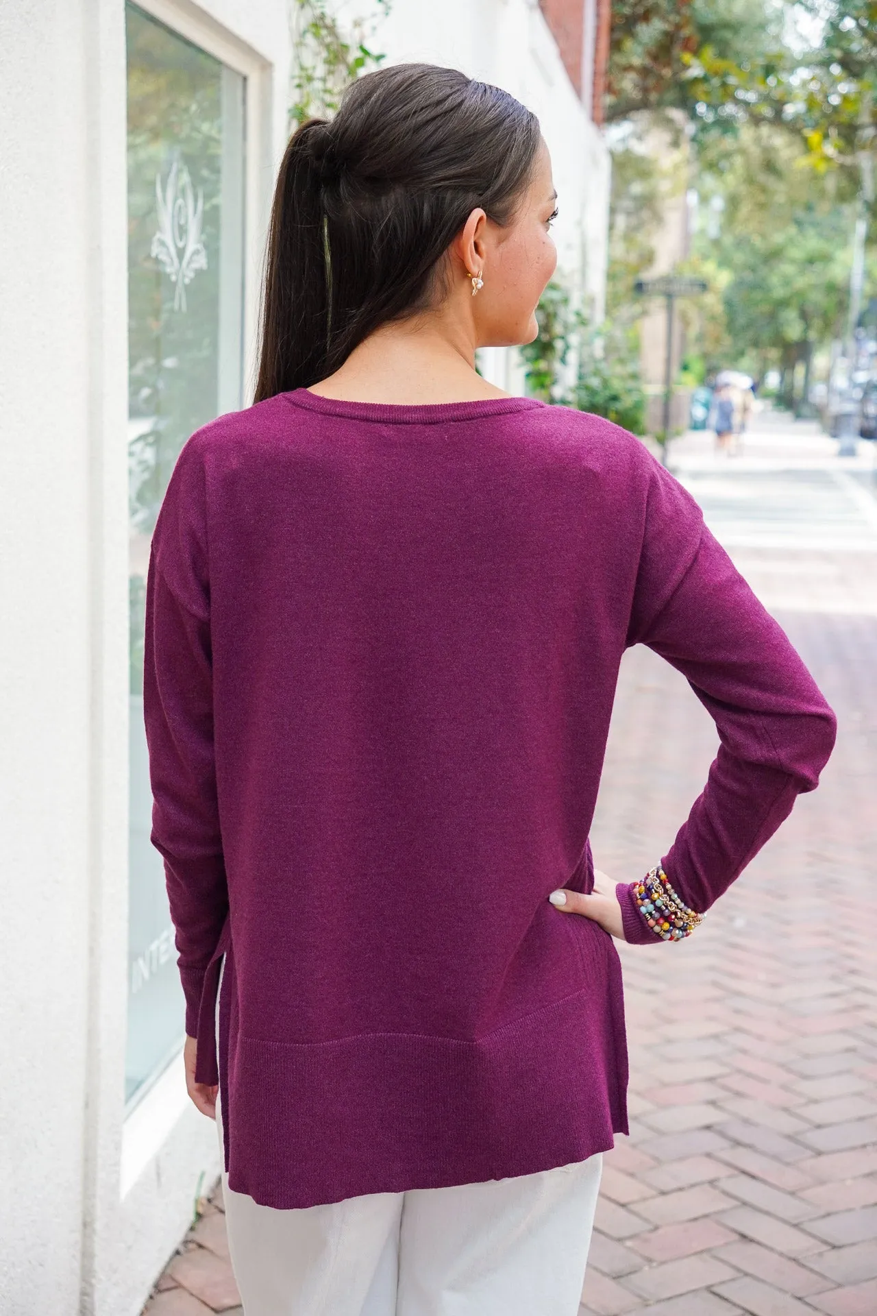 Perfectly Cozy Sweater In Burgundy