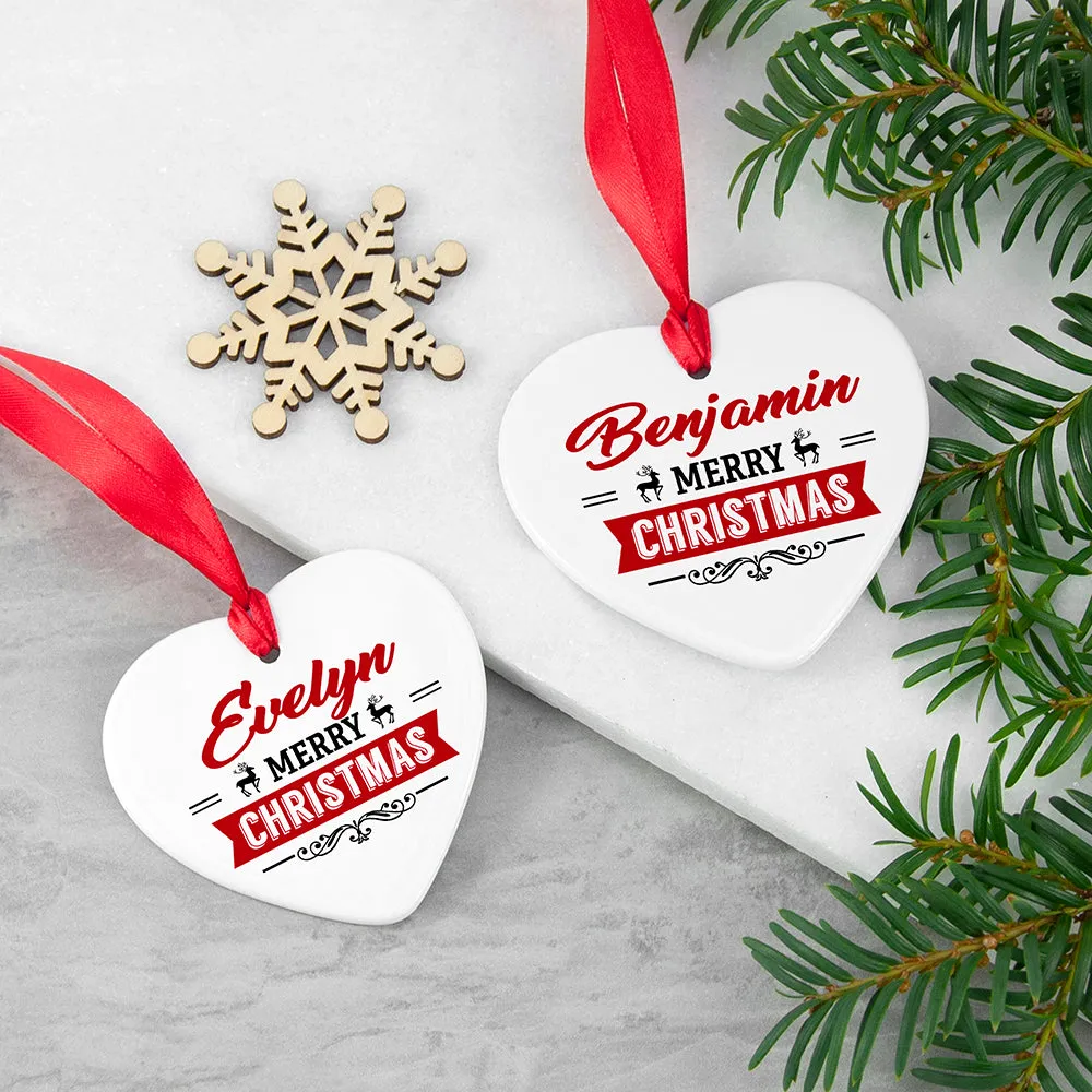 Personalised Christmas Heart Decoration