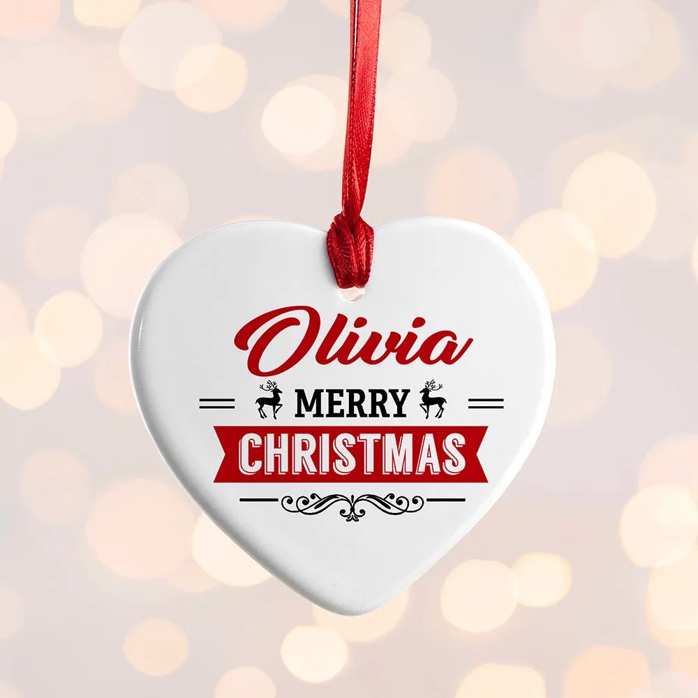 Personalised Christmas Heart Decoration