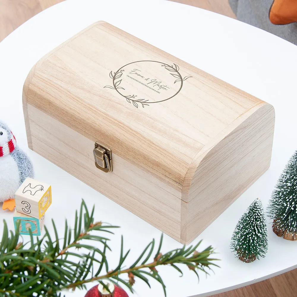 Personalised Couple's Christmas Keepsake Chest