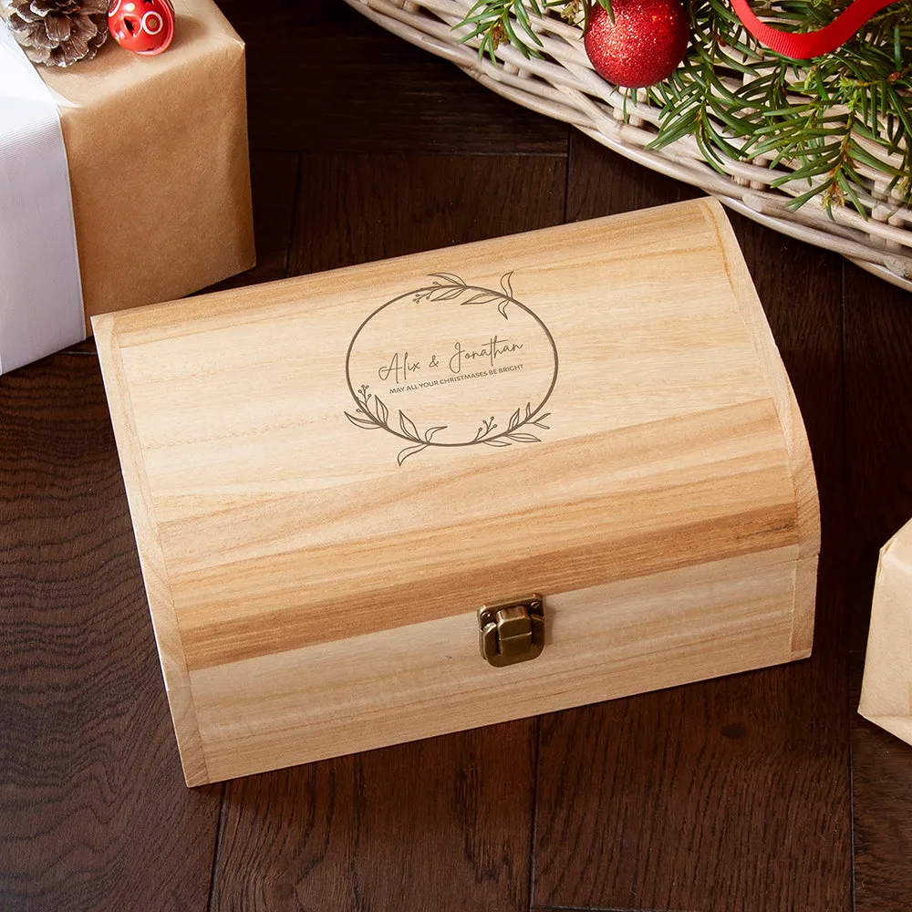 Personalised Couple's Christmas Keepsake Chest