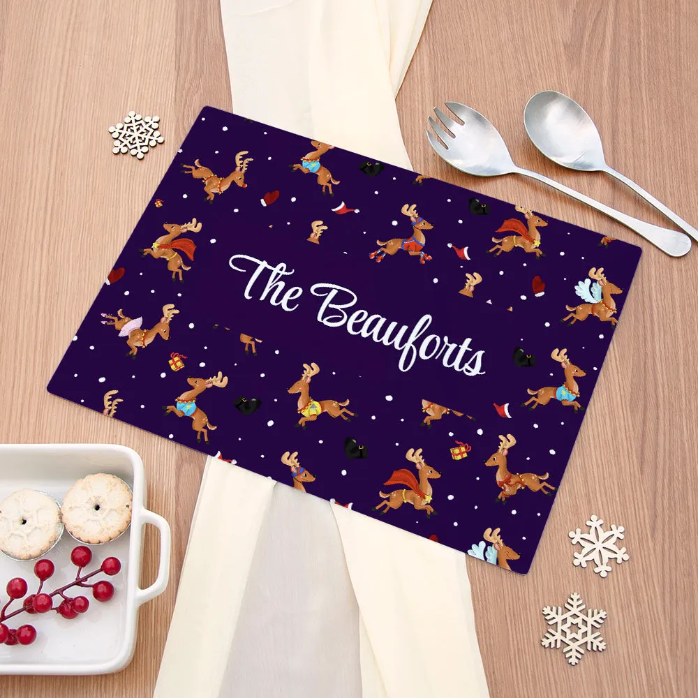 Personalised Reindeer Pattern Chopping Board