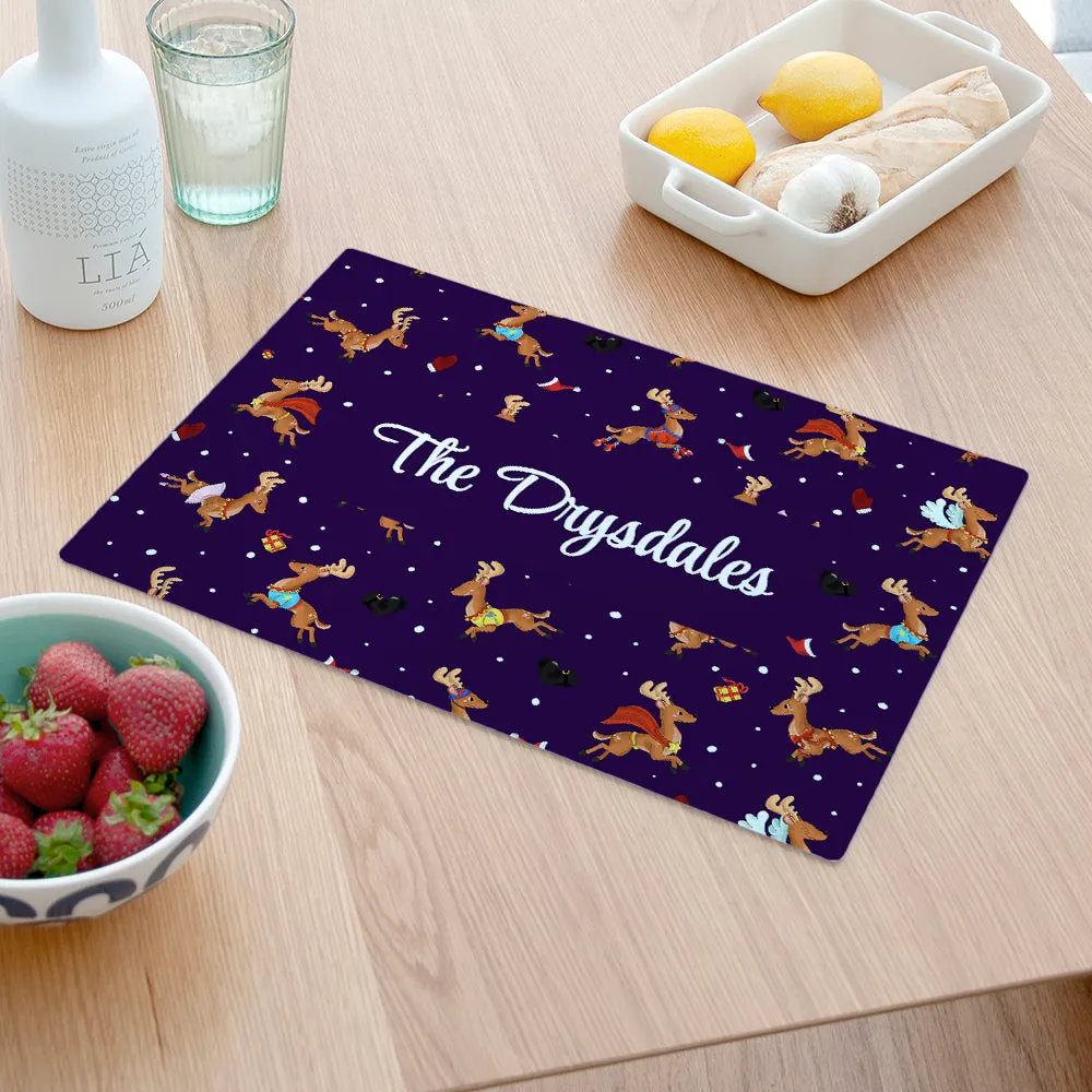 Personalised Reindeer Pattern Chopping Board