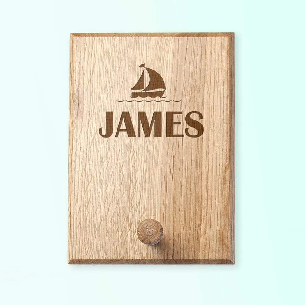 Personalised Ship Peg Hook