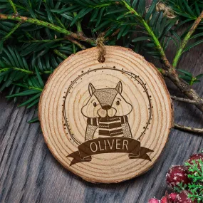 Personalised Woodland Chipmunk Christmas Tree Decoration