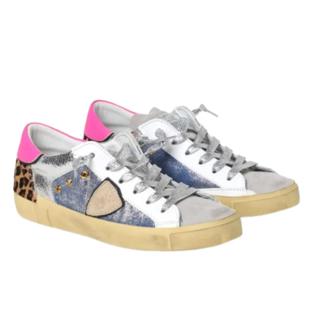 Philippe Sneaker Leopard Denim