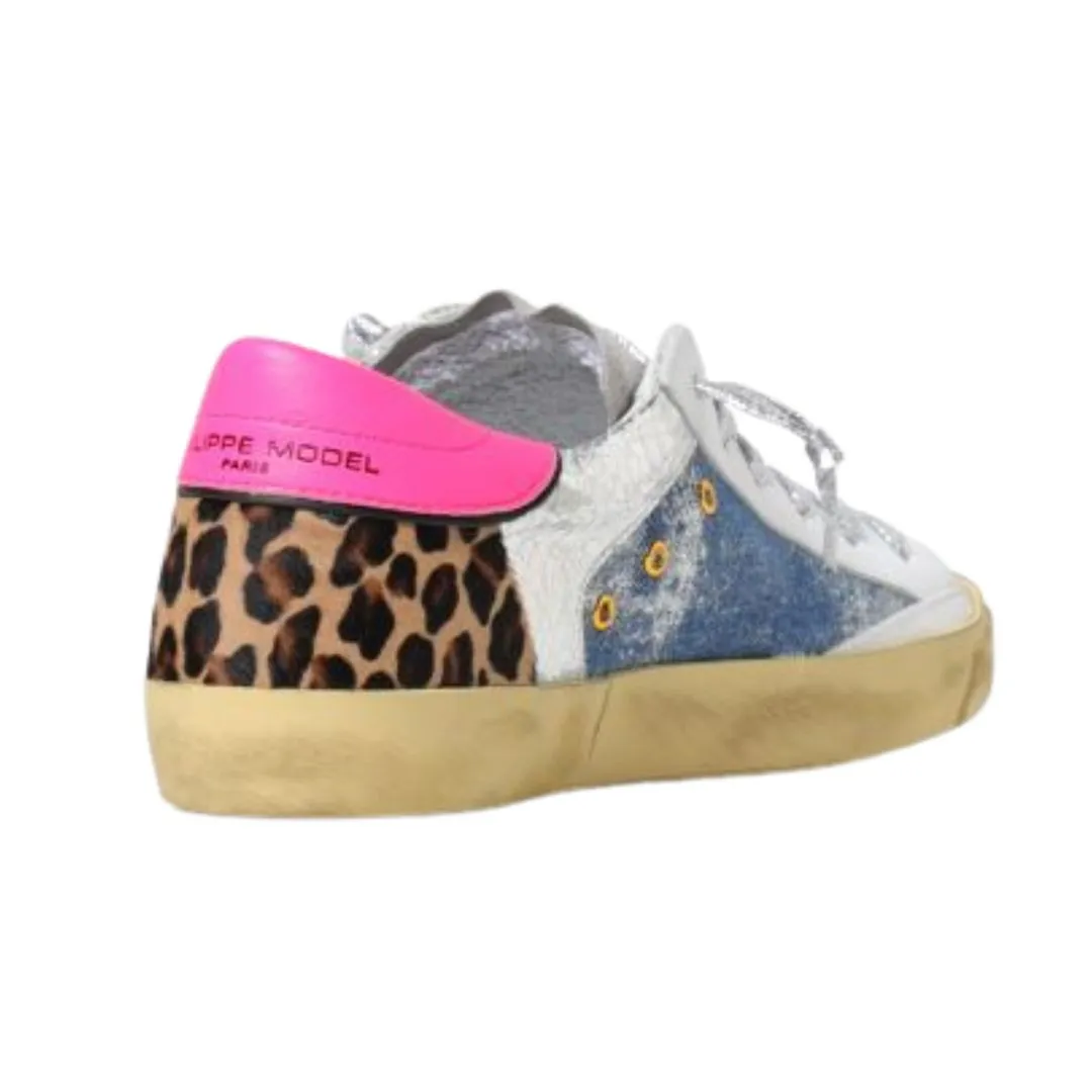 Philippe Sneaker Leopard Denim