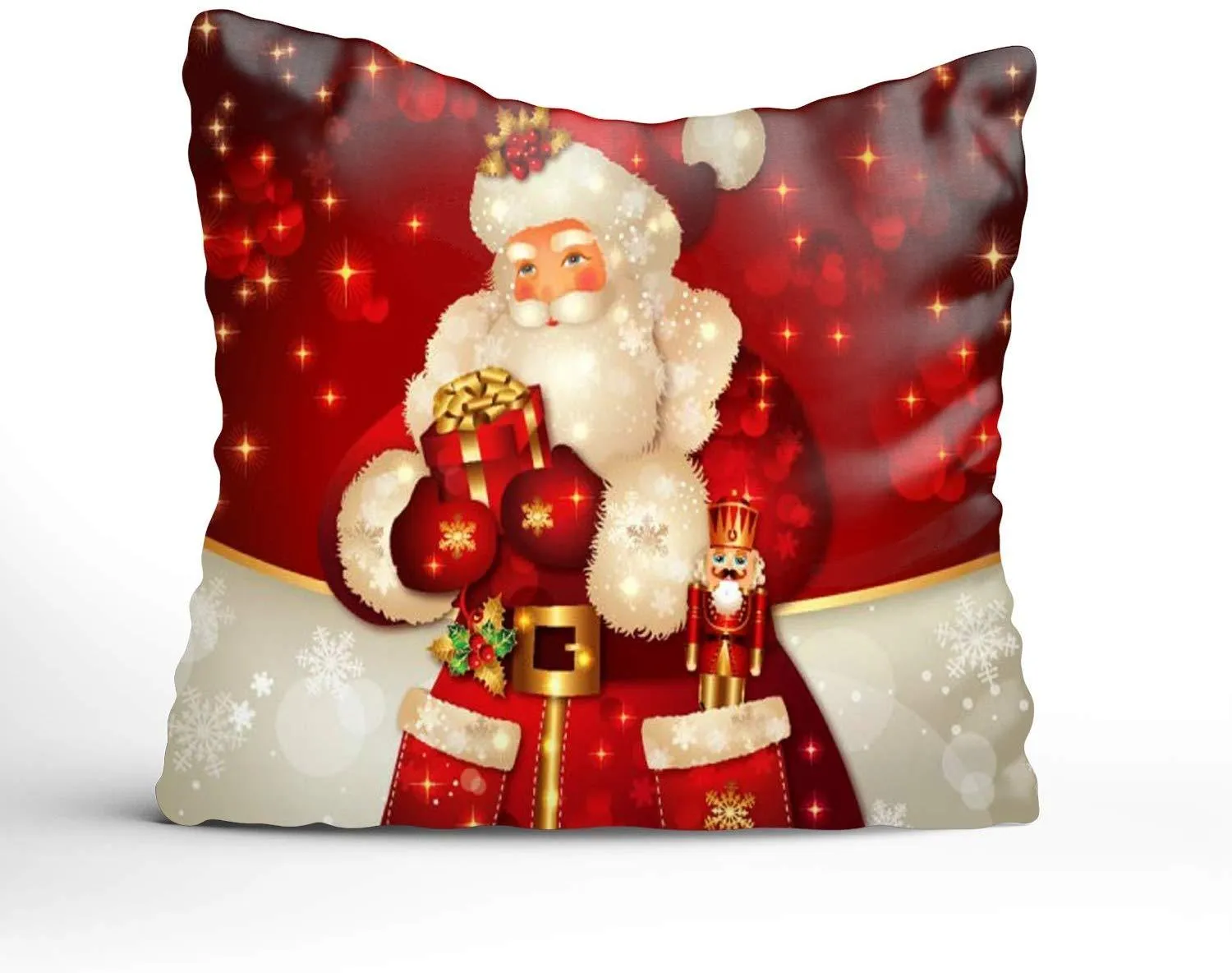 Pillow Case Santa Claus Taking Gift Box Decorative Pillow Covers Creative