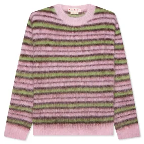 Pink Striped Mohair Sweater - Quartz