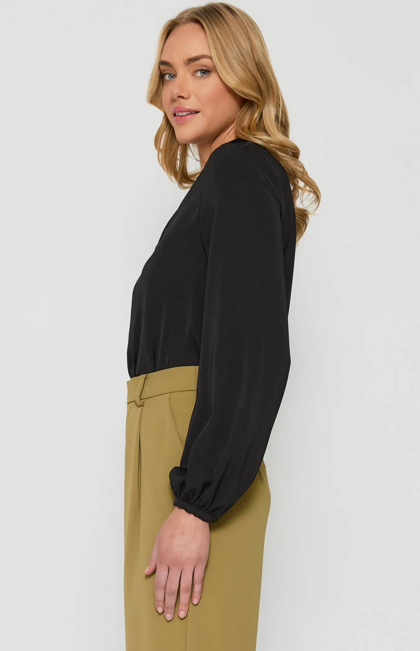 Pleated Shoulder Top with Chain Neckline Detail (STO645A)