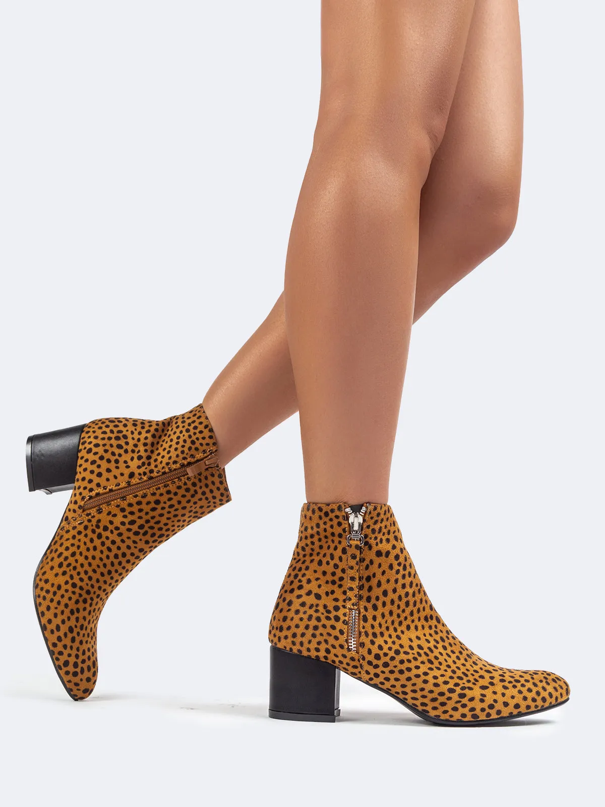 Pointed Toe Zip Ankle Boots