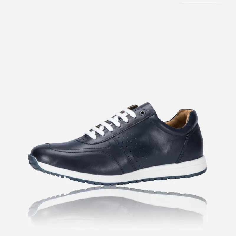 Prague Leather Sneaker, Navy