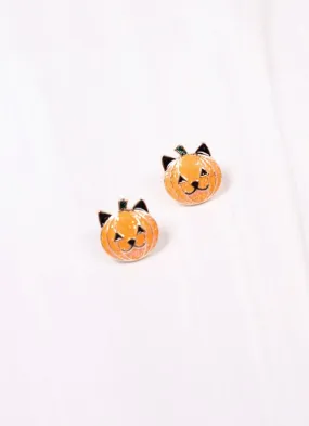 Purrrfect Pumpkin Stud Earring ORANGE