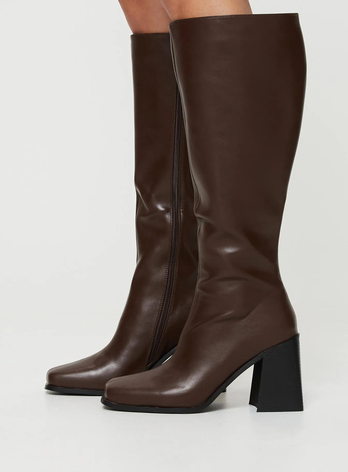 Renzo Knee High Boots Brown