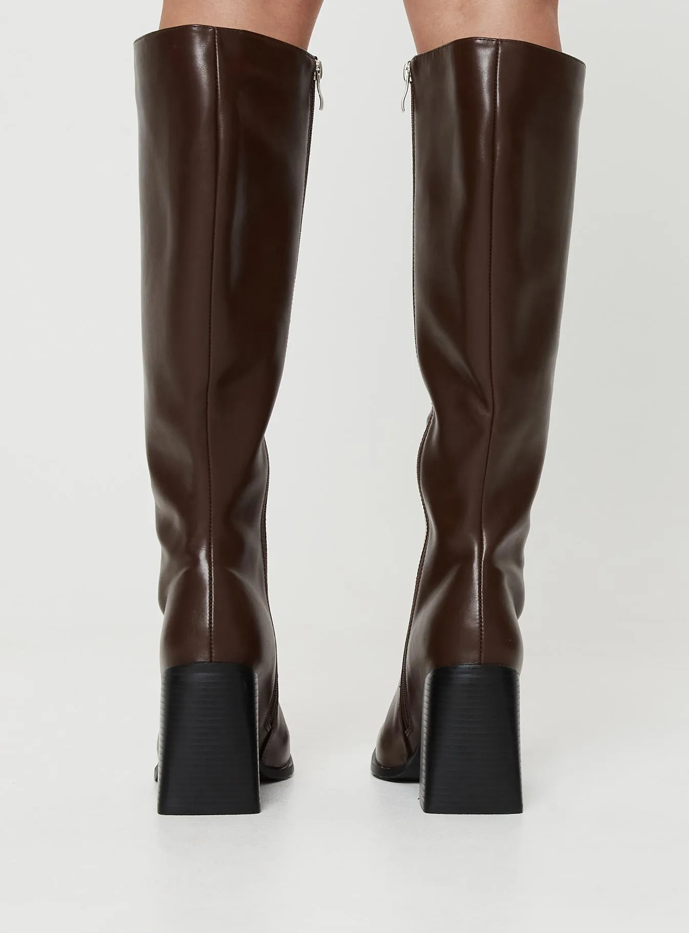 Renzo Knee High Boots Brown