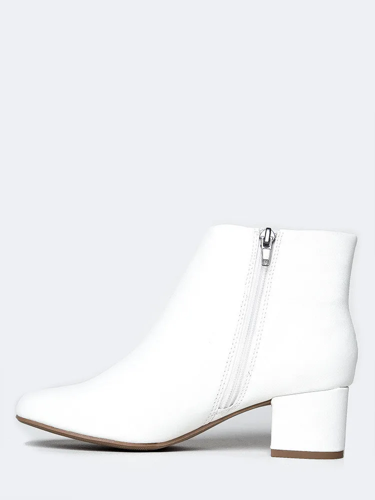 Round Toe Zip Ankle Boots