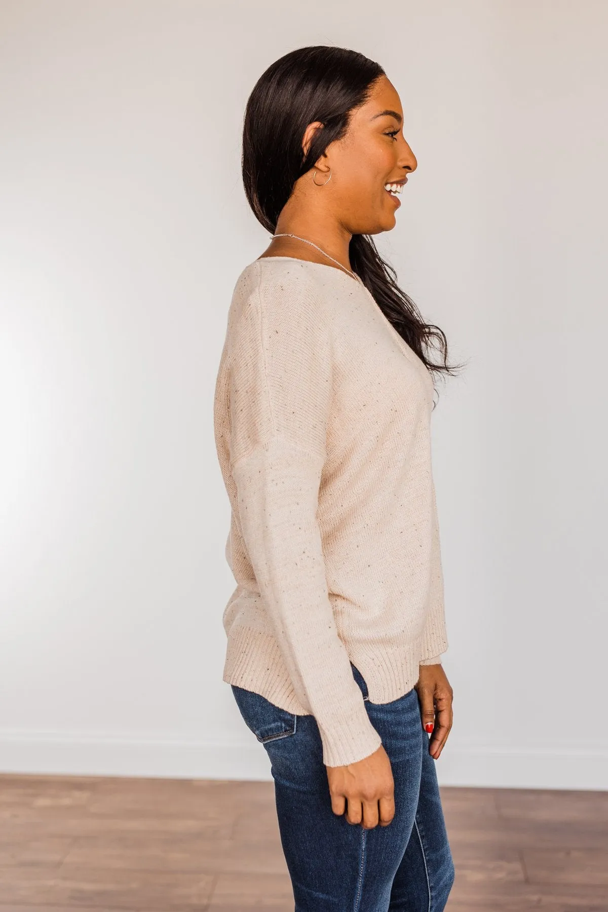 Sheer Delights Knit Sweater- Oatmeal