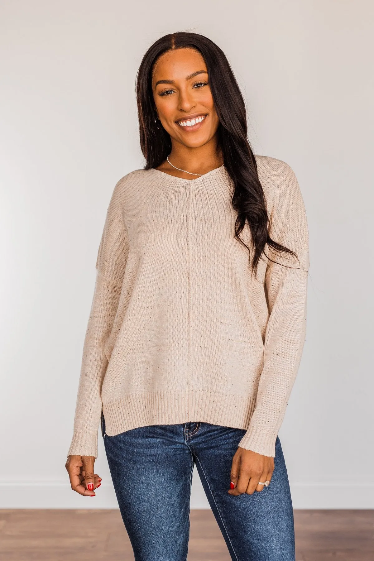 Sheer Delights Knit Sweater- Oatmeal