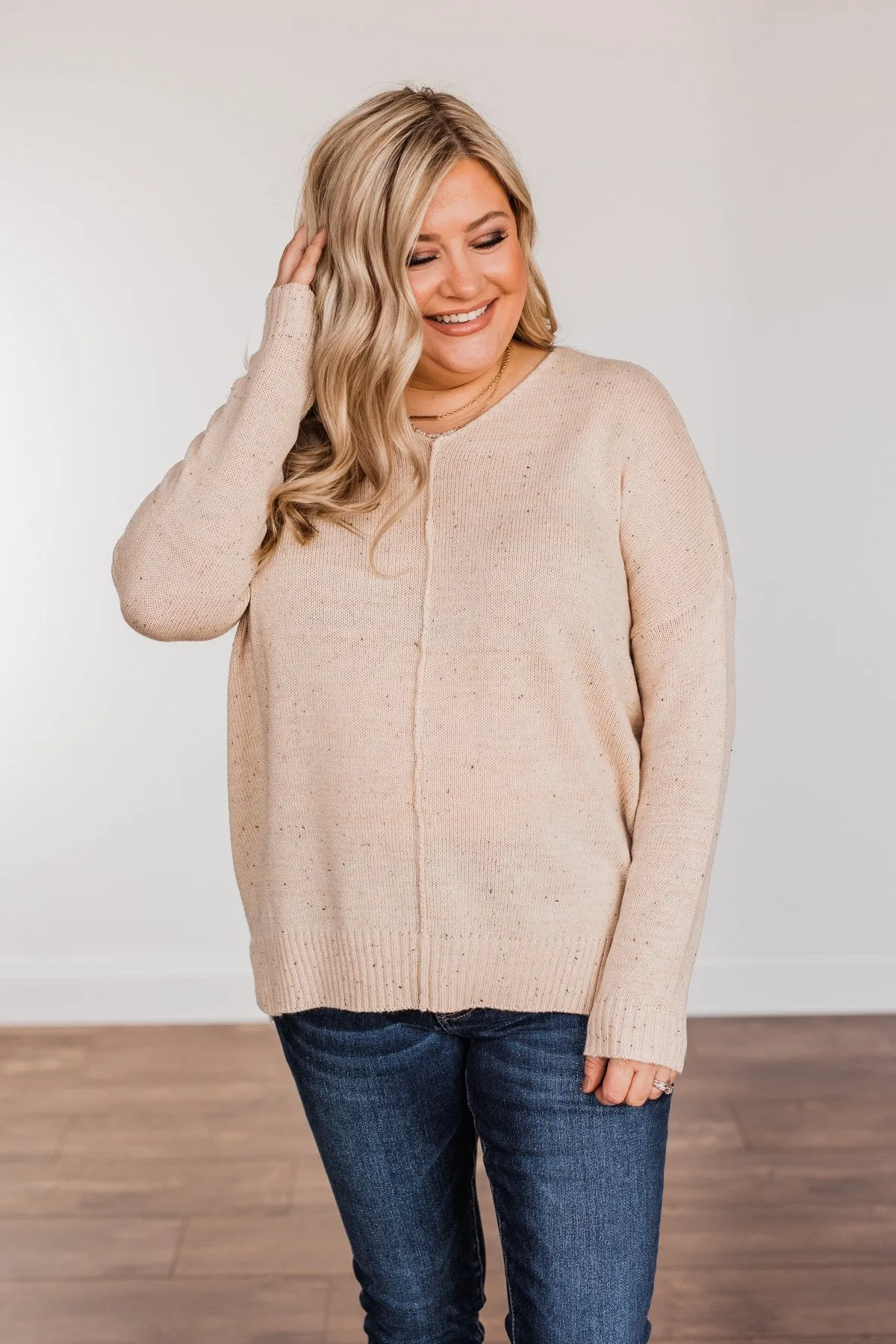 Sheer Delights Knit Sweater- Oatmeal