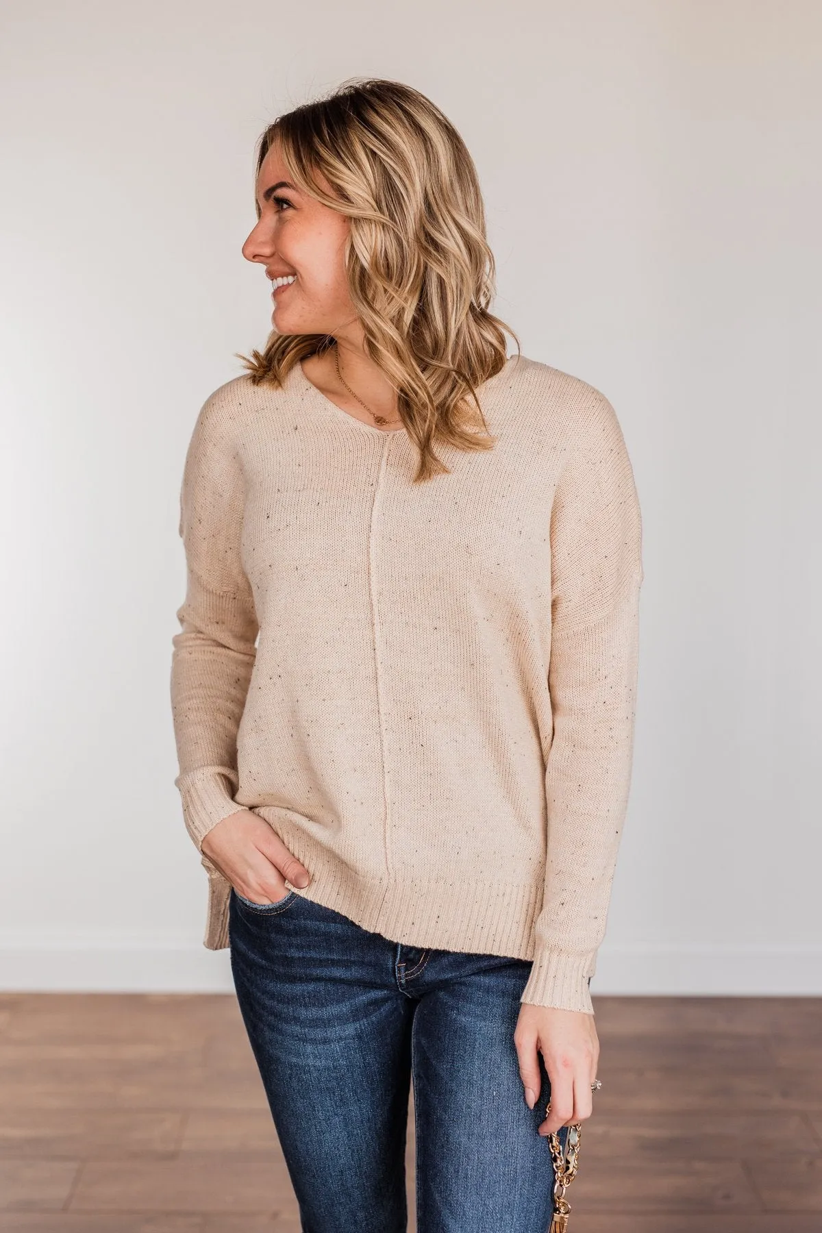 Sheer Delights Knit Sweater- Oatmeal