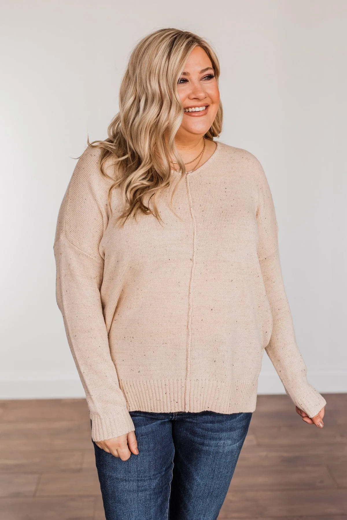 Sheer Delights Knit Sweater- Oatmeal