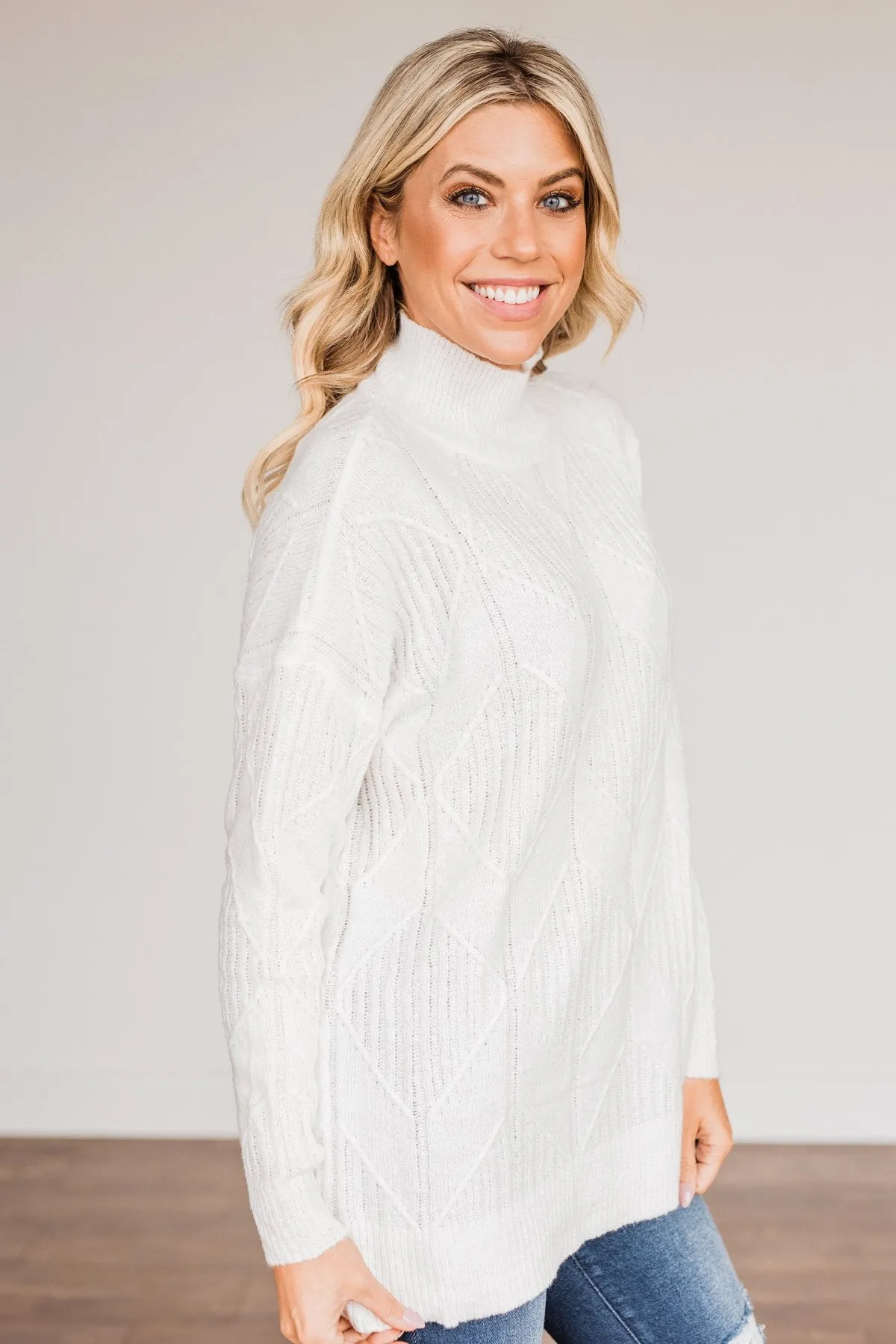 Snowflake Kisses Knit Sweater- Ivory