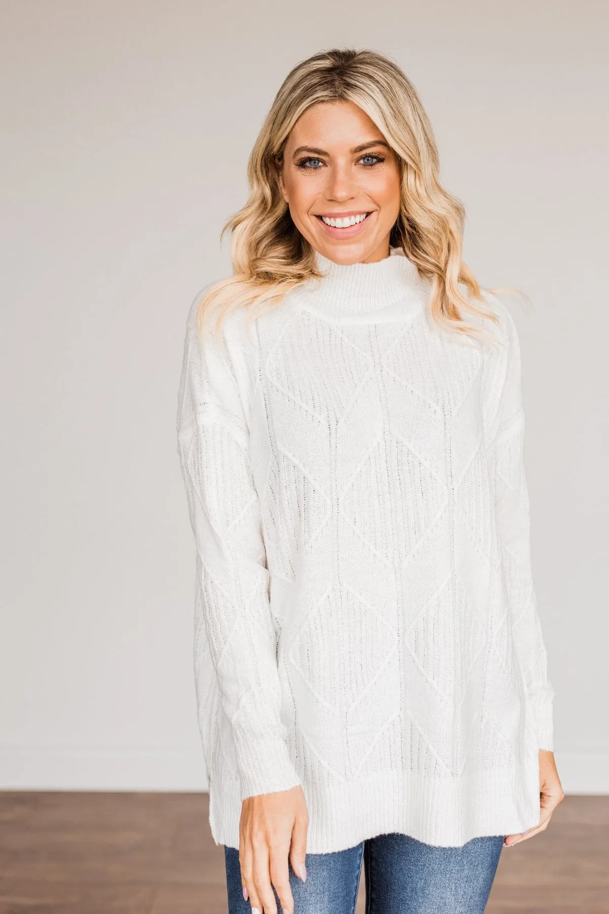 Snowflake Kisses Knit Sweater- Ivory