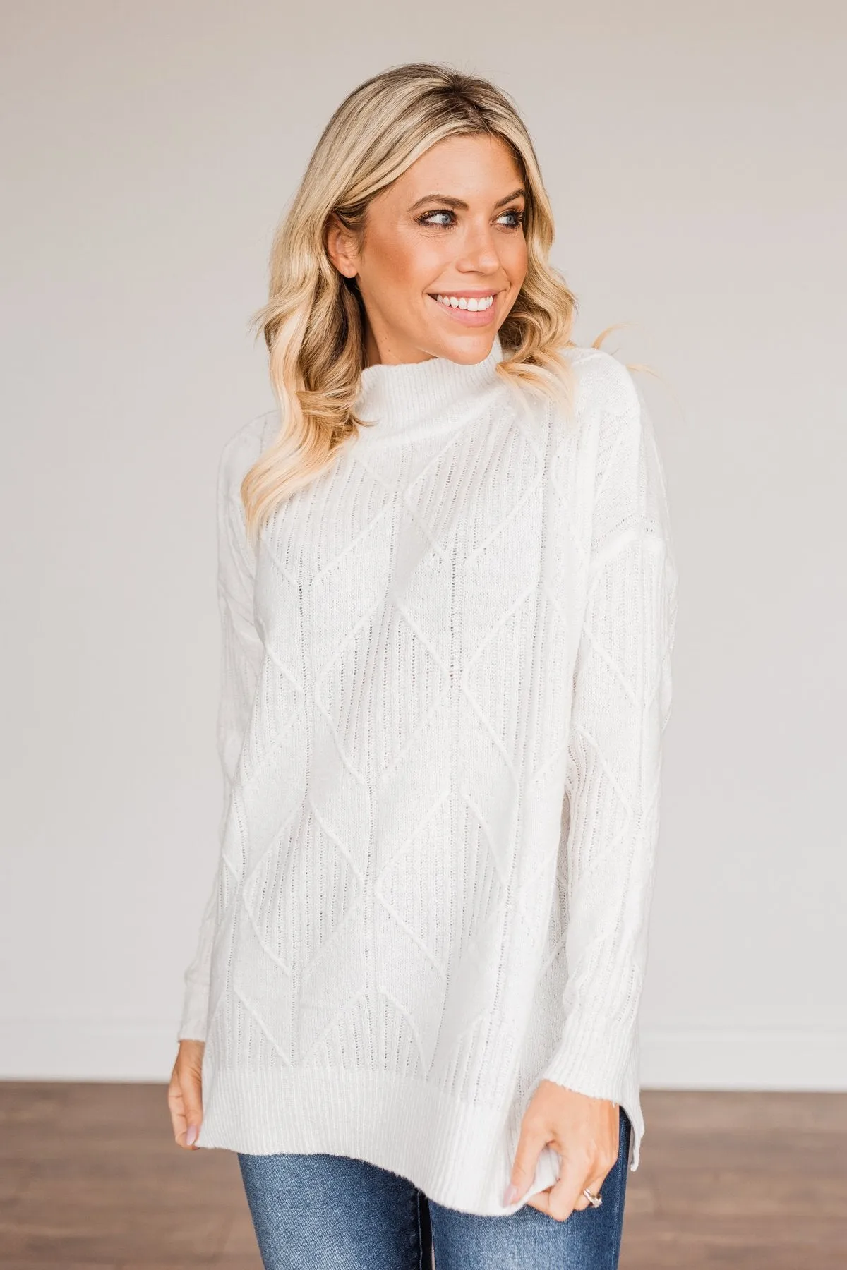 Snowflake Kisses Knit Sweater- Ivory