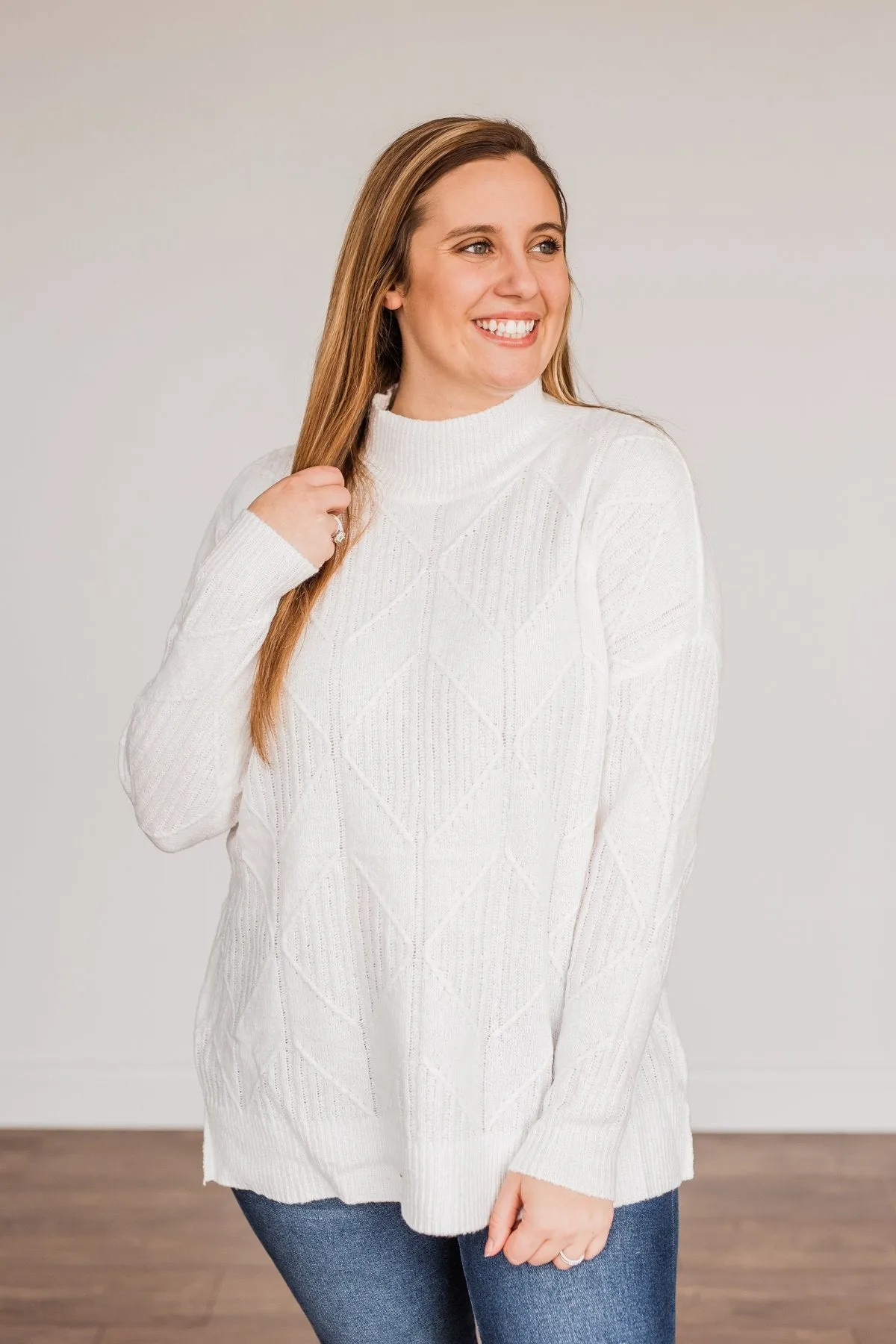 Snowflake Kisses Knit Sweater- Ivory