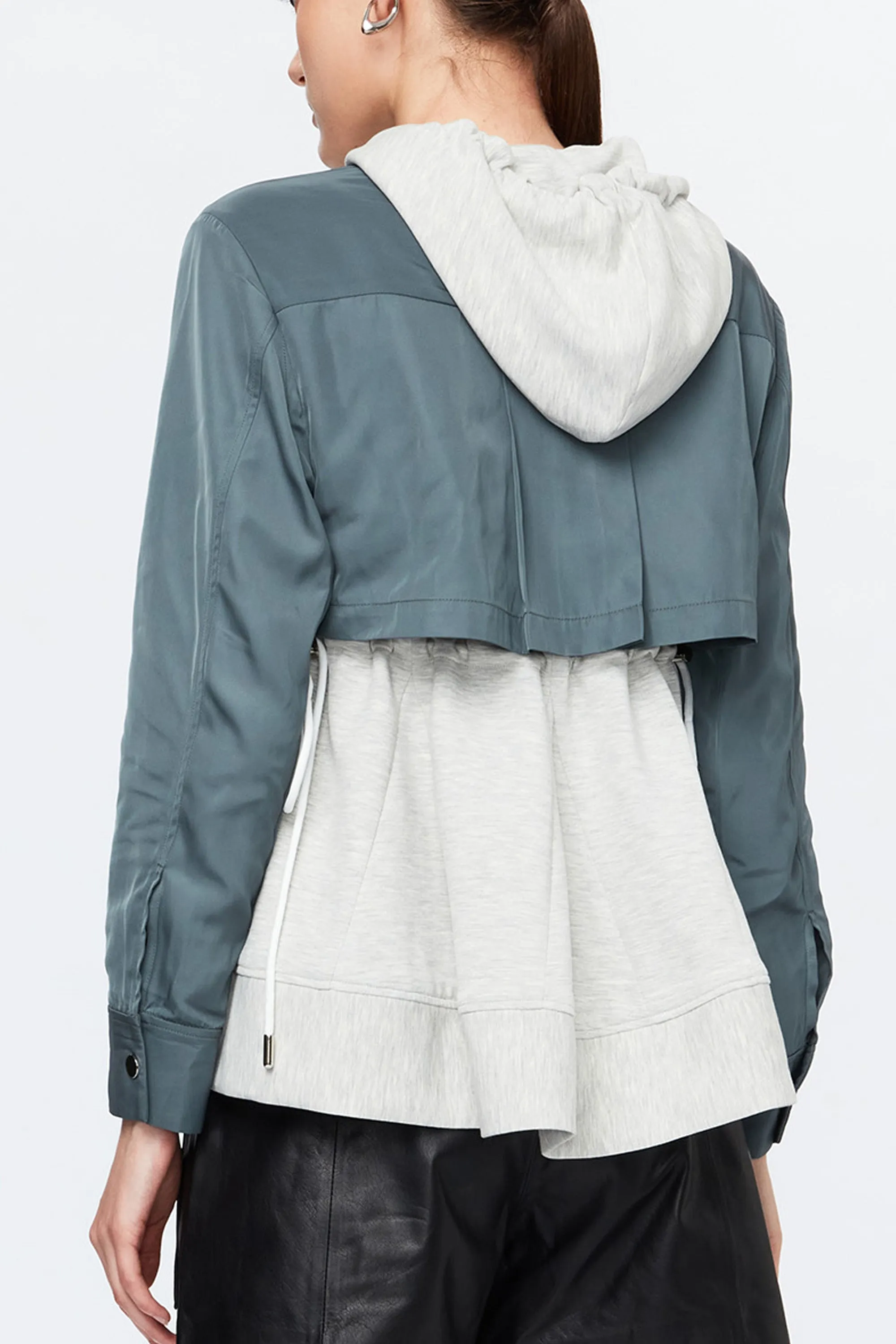 Sponge Shirting Hoodie Grey/Turquoise