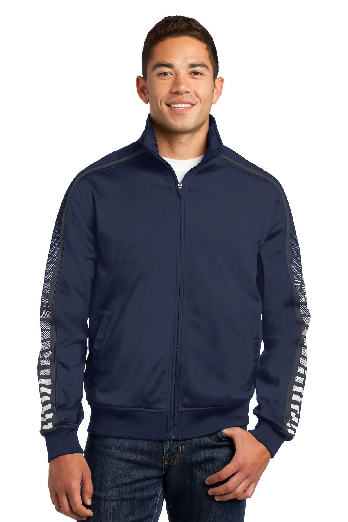 Sport-Tek Men's Dot Sublimation Tricot Track Jacket. JST93