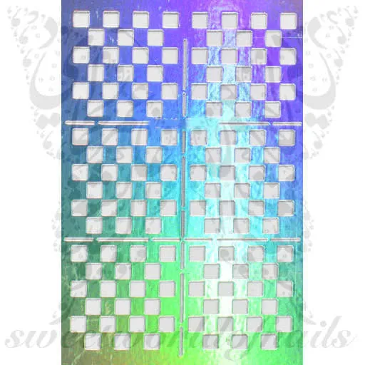 Square Nail Vinyls Nail Art Stencil Stickers /2 Sheets