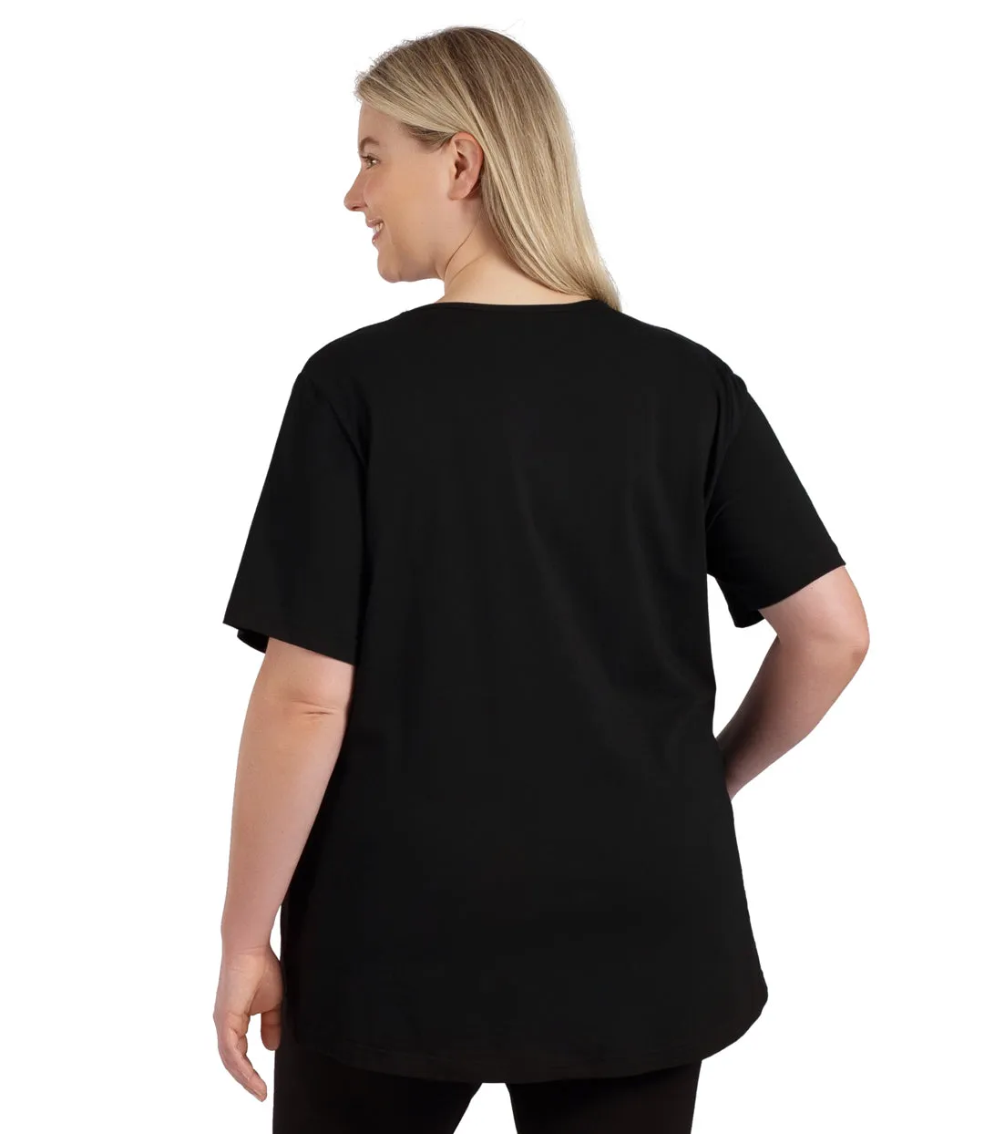 Stretch Naturals Lite Short Sleeve V-Neck Top Basic Colors