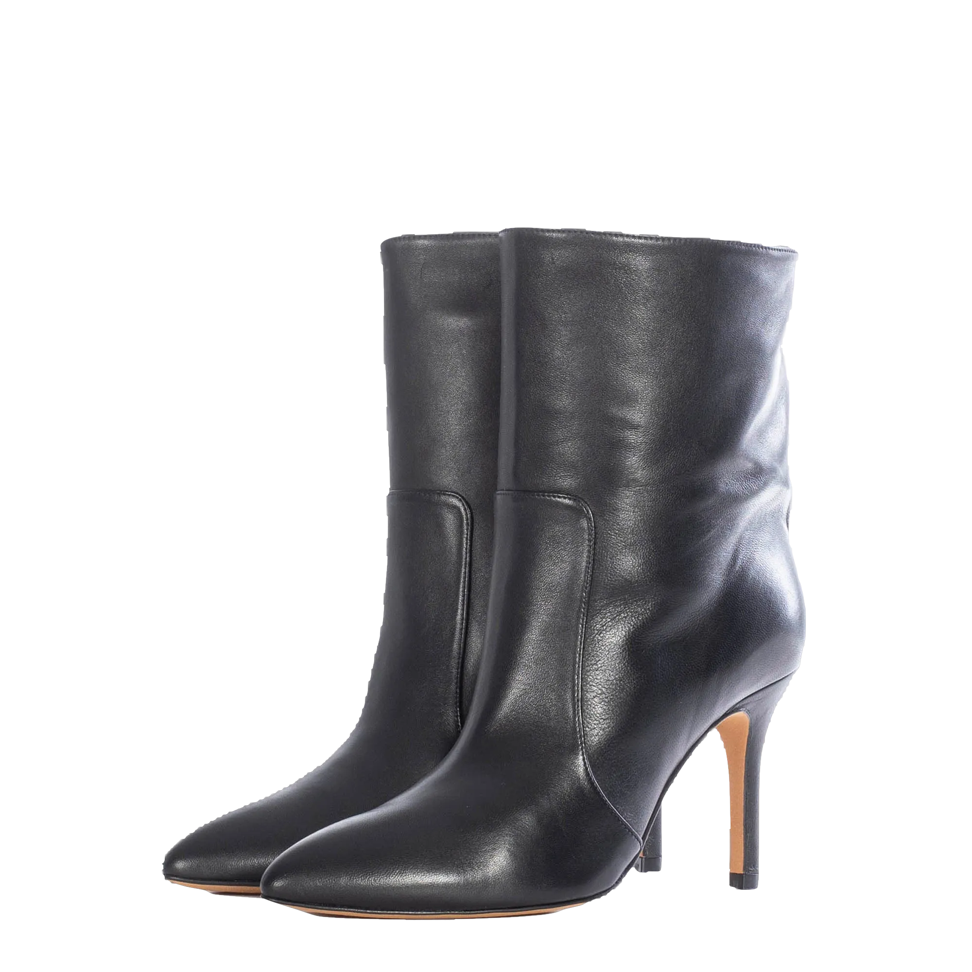 TORAL BLACK LEATHER ANKLE BOOTS