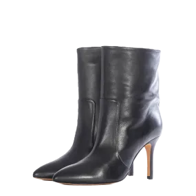 TORAL BLACK LEATHER ANKLE BOOTS