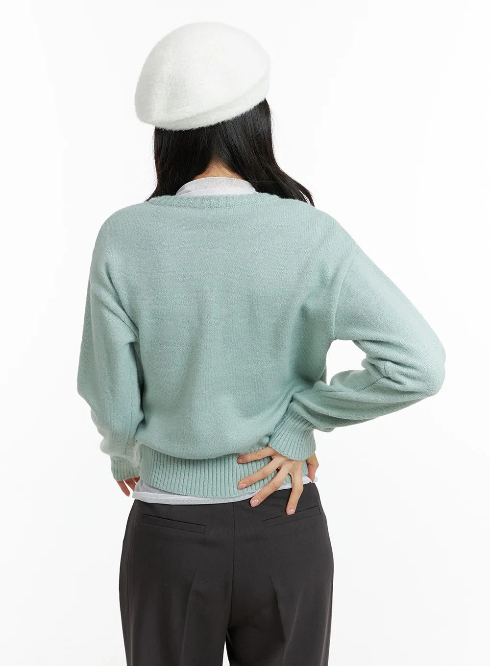 V-Neck Knit Sweater OF408