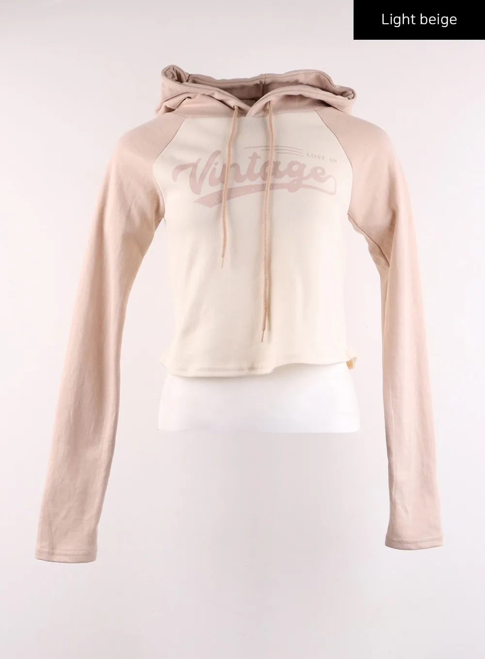 Vintage Lettering Crop Hoodie IJ430