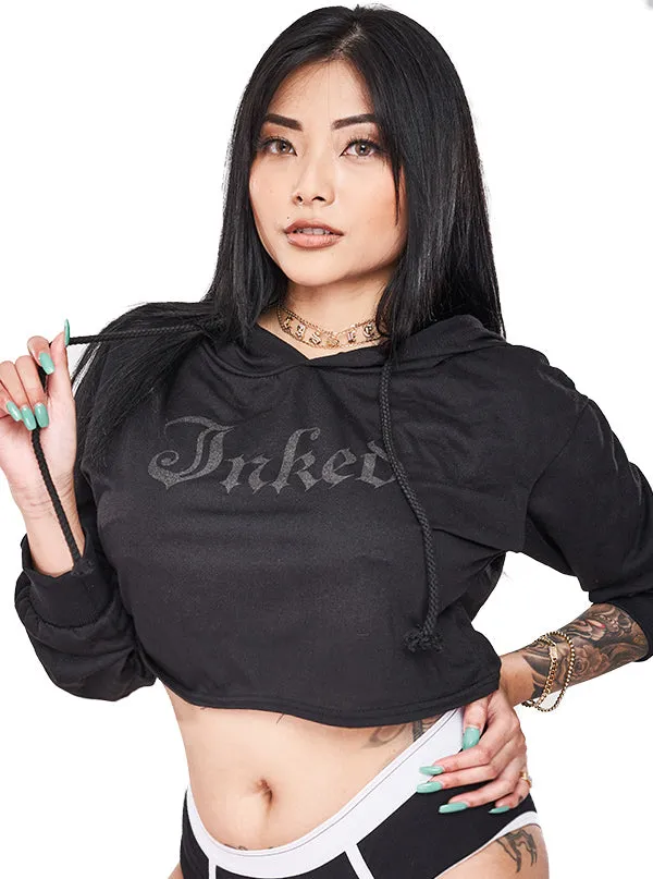 Women's Inked Logo Crop Hoodie