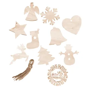 Wooden Christmas Tree Ornaments