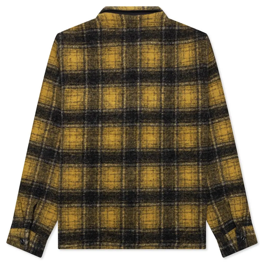 Wool Plaid Zip Shirt - Yellow