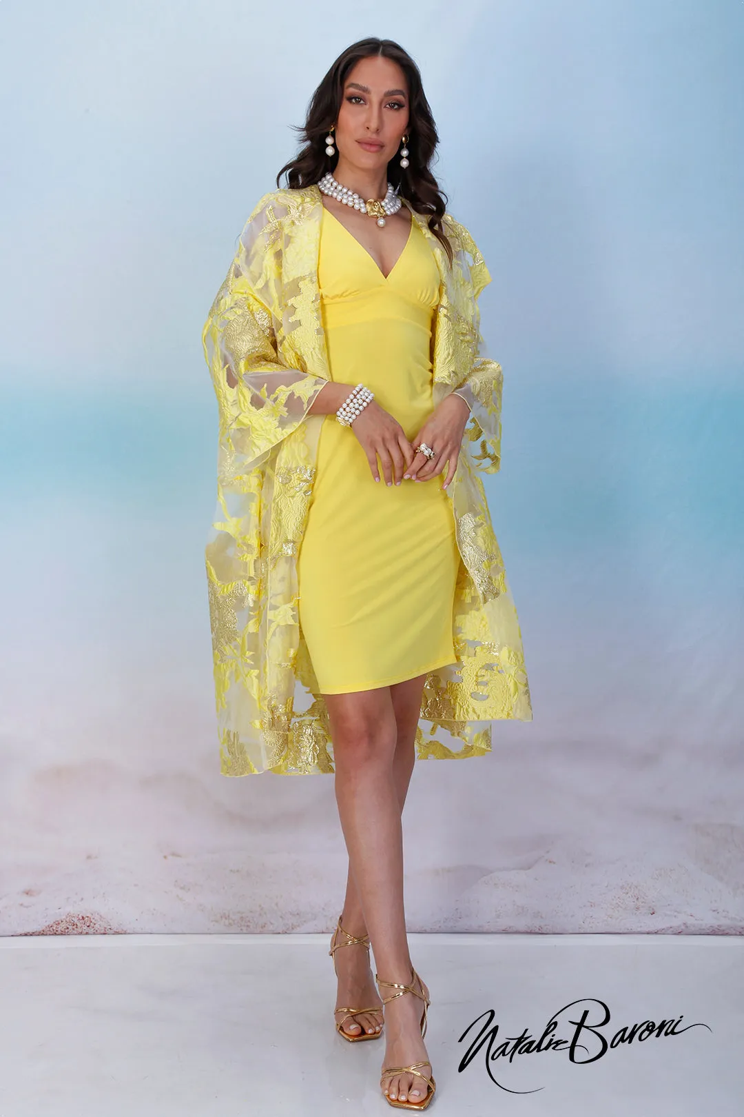 Yellow Sleeveless Cocktail Dress - Murano